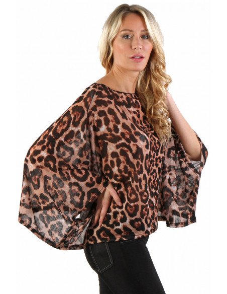 2 9602-LP Top ?vas? ? motif l?opard