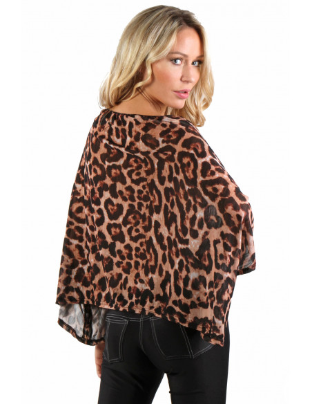 3 9602-LP Top ?vas? ? motif l?opard