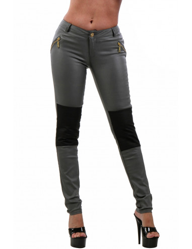 IN50345-GR Chic Pants with black...