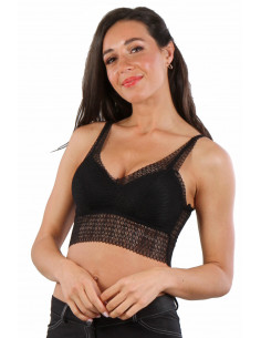 T120-BK Black lace bralette...