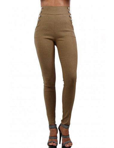 9605-BE Pantalon taille haute &...