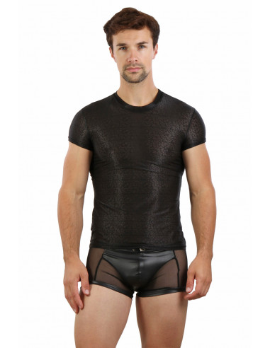 9228B-BK Men's black textured pattern...