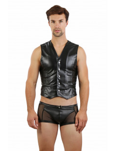 9525-BK Leatherlook Vest...