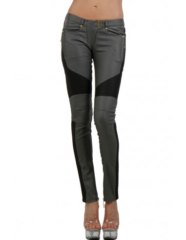 IN50355-GR Chic biker Pants with gold...