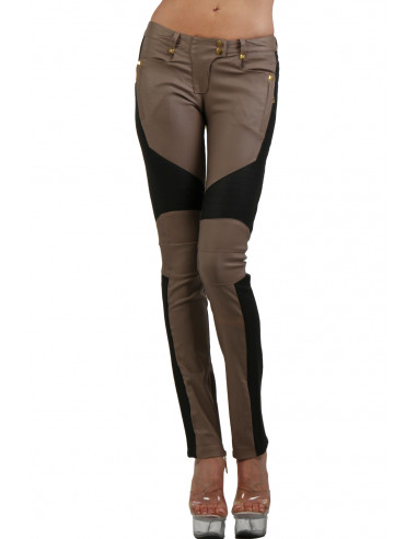 IN50355-BW Chic biker Pants with gold...