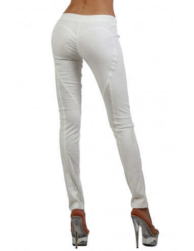 18957-WH Pantalon skinny avec cordon...