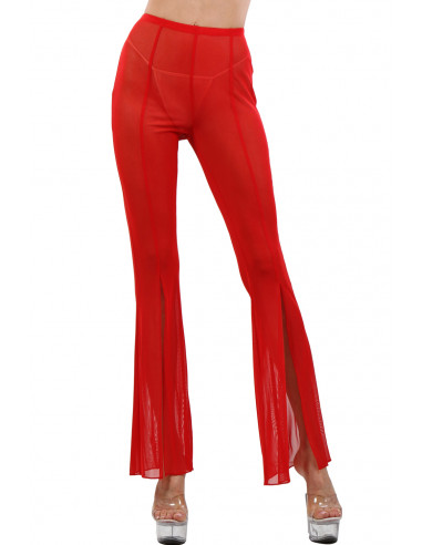 20755-RD Pantalon évasé fendu