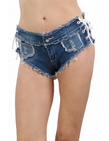 H321-BL Denim Shorts & lacing