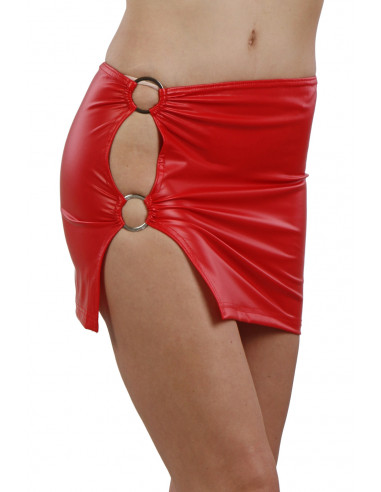 20958-RD Wetlook Skirt with rings on...