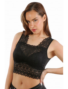 T1002-BK Chic lace Top,...