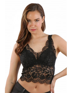 T6060-BK Lace top with...