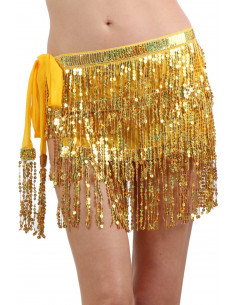 077-GO Sequined Fringe Skirt