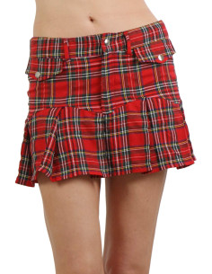 20897-TT Plaid pleated Skirt