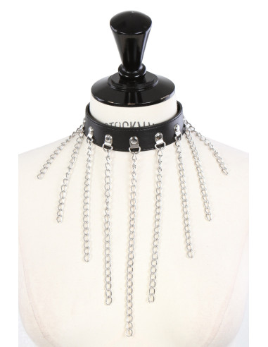 262402026-BK Leather-look Necklace &...