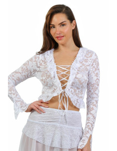 21178-WH Lace Bolero with...