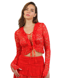 21178-RD Lace Bolero with...