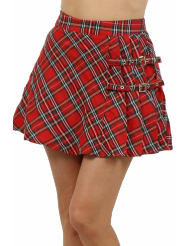 21204-TT Plaid Skirt with decorative...