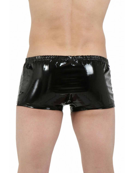 3 Boxer short en vinyle. fermeture zip devant. Composition : Polyester 95%, Coton 5%