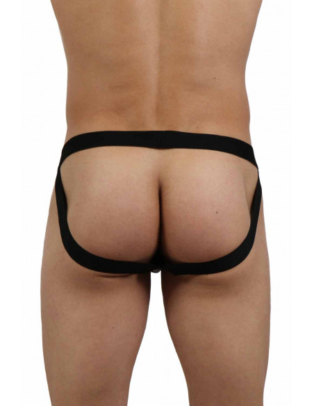 3 Jockstrap en wetlook. Composition : Polyester 95%, Coton 5%