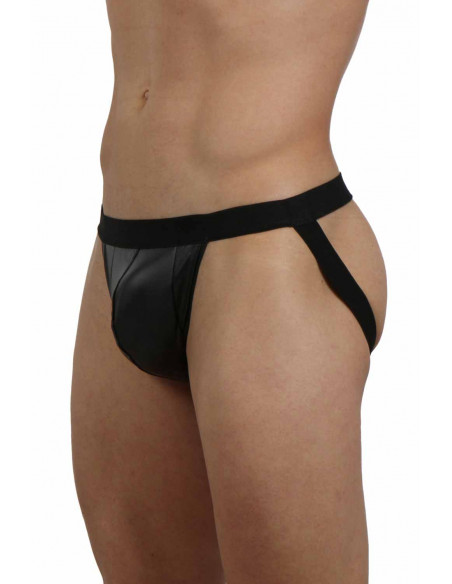 1 Jockstrap en wetlook. Composition : Polyester 95%, Coton 5%