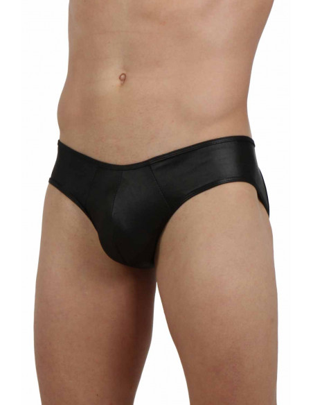 2 Jockstrap en wetlook. Composition : Polyester 95%, Coton 5%