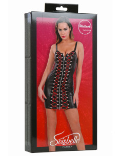 19507-BK Wetlook Dress with...