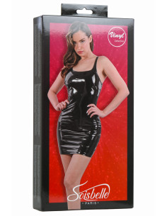 20084-BK Vinyl Dress with...