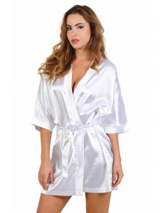 1 Robe kimono en satin. Ceinture taille haute 2 passants. Taille unique Composition : Polyester 95%, C