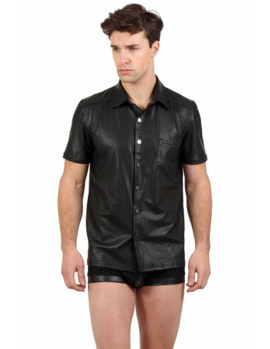 9079B-BK Snakeskin short sleeve Shirt